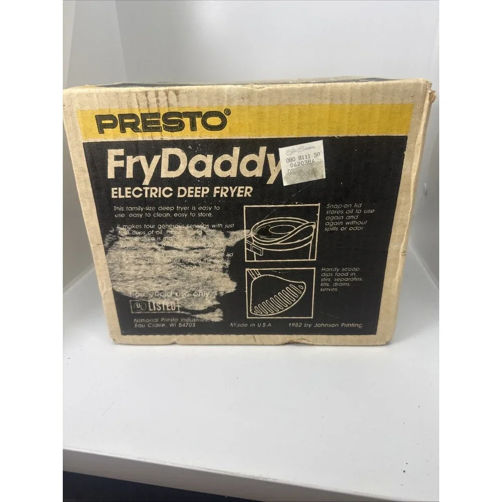 NEW VINTAGE PRESTO ELECTRIC DEEP FRYER 05420 FOUR CUP AUTO TEMP NON STICK